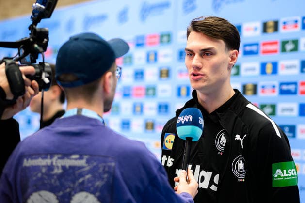 Herning Handball EM 2026 Media Day Germany Miro Schluroff Germany in DYN Interview Herning Jyske Bank Boxing Denmark
