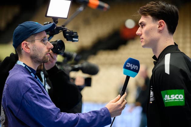 Herning Handball EM 2026 Media Day Germany Miro Schluroff Germany in DYN Interview Herning Jyske Bank Boxing Denmark