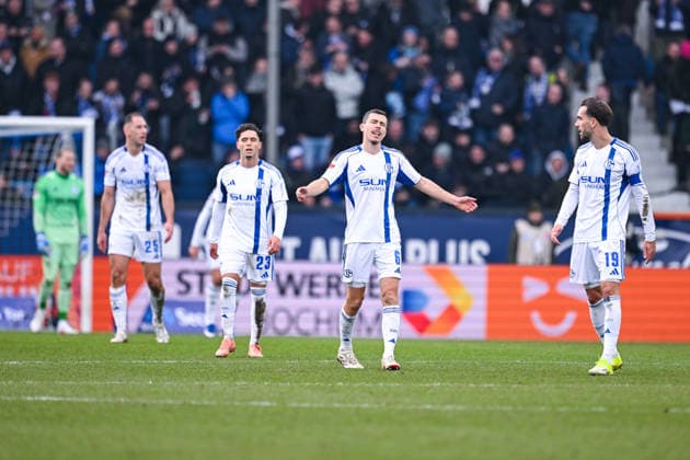 31 01 2026, Football, 2 Bundesliga, Season 2025 2026, Matchday 20, VfL Bochum FC Schalke 04, Nikola Katic FC Schalke 04 , Soufiane El Faouzi FC Schalke 04 , Ron Schallenberg FC Schalke 04 , Kenan Karaman FC Schalke 04 xRHR PHOTO YYx Copyright: KROEGER RHR-FOTOx RHR-FOTO YY