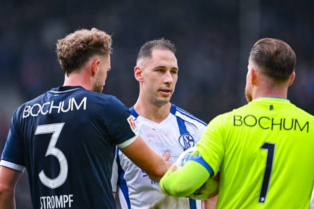 31 01 2026, Football, 2 Bundesliga, Season 2025 2026, Matchday 20, VfL Bochum FC Schalke 04, Philipp Strompf VfL Bochum 1848 , Nikola Katic FC Schalke 04 , Goalkeeper Timo Horn VfL Bochum 1848 xRHR PHOTO YYx Copyright: KROEGER RHR-FOTOx RHR-FOTO YY
