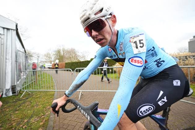 Belgian Aaron Dockx celebrates after winning the U23 men race at the UCI Cyclocross World Championships, on Saturday 31 January 2026, in Hulst, The Netherlands. DAVIDxPINTENS  x160030873x