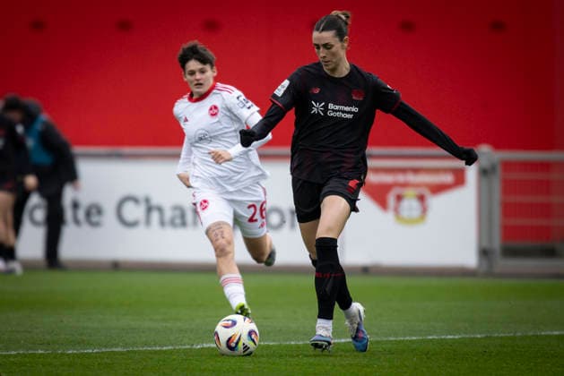 Womens Soccer Bundesliga Bayer 04 Leverkusen 1 FC Nürnberg, 31 01 2026 Selina Ostermeier Bayer 04 Leverkusen, 2 , Aneta Palaskova 1 FC Nürnberg, 26 Bayer 04 Leverkusen 1 FC Nürnberg on matchday 16 of the Google Pixel Womens Bundesliga on 31 01 2026 at the Ulrich Haberland Stadium in Leverkusen North Rhine-Westphalia DFL REGULATIONS PROHIBIT ANY USE OF PHOTOGRAPHS AS IMAGE SEQUENCES AND OR QUASI VIDEO Copyright: xBEAUTIFULxSPORTS AxelxKohringx