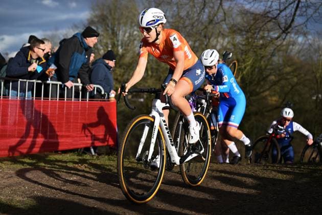 Dutch Inge van der Heijden pictured in action during the elite women race at the UCI Cyclocross World Championships, on Saturday 31 January 2026, in Hulst, The Netherlands. DAVIDxPINTENS  x160044188x