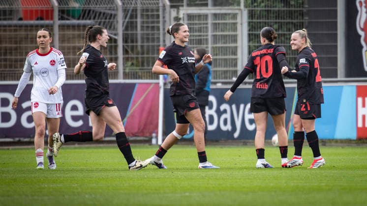 Womens Soccer Bundesliga Bayer 04 Leverkusen 1 FC Nürnberg, 31 01 2026 Goal celebration after the 1 0 by Vanessa Fudalla Bayer 04 Leverkusen, 21 Bayer 04 Leverkusen 1 FC Nürnberg on matchday 16 of the Google Pixel Womens Bundesliga on 31 01 2026 at Ulrich Haberland Stadium in Leverkusen North Rhine-Westphalia DFL REGULATIONS PROHIBIT ANY USE OF PHOTOGRAPHS AS IMAGE SEQUENCES AND OR QUASI VIDEO Copyright: xBEAUTIFULxSPORTS AxelxKohringx