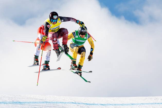 SKI CROSS - FIS SX WC Val di Fassa VAL DI FASSA,ITALY,31.JAN.26 - SKI CROSS - FIS World Cup, ladies, men. Image shows Kevin Drury (CAN) and Tim Hronek (GER).  GEPAxpictures xMaticxKlansek