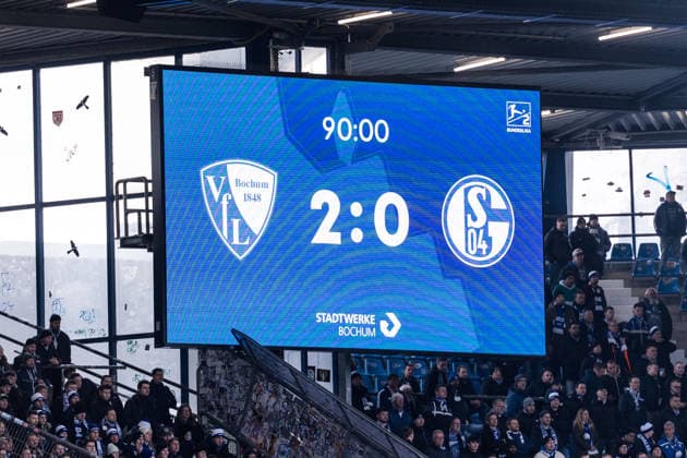 2 Soccer Bundesliga, VfL Bochum FC Schalke 04 31 01 2026 End in Bochum 2 0 Screen display 2 Soccer Bundesliga, VfL Bochum FC Schalke 04, Bochum, VONONVIA Ruhrstadion, 31 01 2026 DFL REGULATES PROHIBIT ANY USE OF PHOTOGRAPHS AS IMAGE SEQUENCES AND OR QUASI VIDEO Copyright: xBEAUTIFULxSPORTS Wunderlx