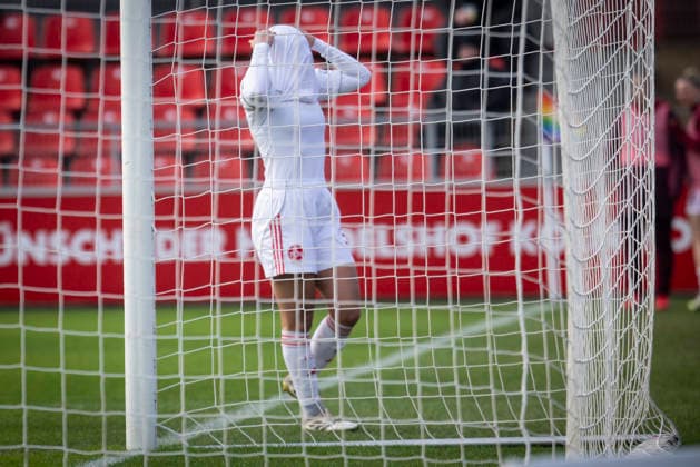 Womens Soccer Bundesliga Bayer 04 Leverkusen 1 FC Nuremberg, 31 01 2026 Clara Fröhlich 1 FC Nuremberg, 5 hits the own goal for 2 0 Bayer 04 Leverkusen 1 FC Nuremberg on matchday 16 of the Google Pixel Womens Bundesliga on 31 01 2026 at Ulrich Haberland Stadium in Leverkusen North Rhine-Westphalia DFL REGULATIONS PROHIBIT ANY USE OF PHOTOGRAPHS AS IMAGE SEQUENCES AND OR QUASI VIDEO Copyright: xBEAUTIFULxSPORTS AxelxKohringx