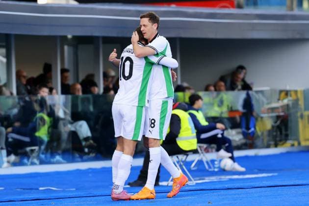 January 31, 2026, Pisa, ITALIA: Sassuolo s Domenico Berardi celebrates after scoring 0-1 during the Italian Serie A soccer match Pisa SC vs Sassuolo at Arena Garibaldi stadium in Pisa, Italy, 31 January 2026. ANSA ENRICO MATTIA DEL PUNTA Italy Soccer Serie A - Pisa SC Vs Sassuolo  - ZUMAa110 20260131_zaf_a110_007 Copyright: xEnricoxMattiaxDelxPuntax