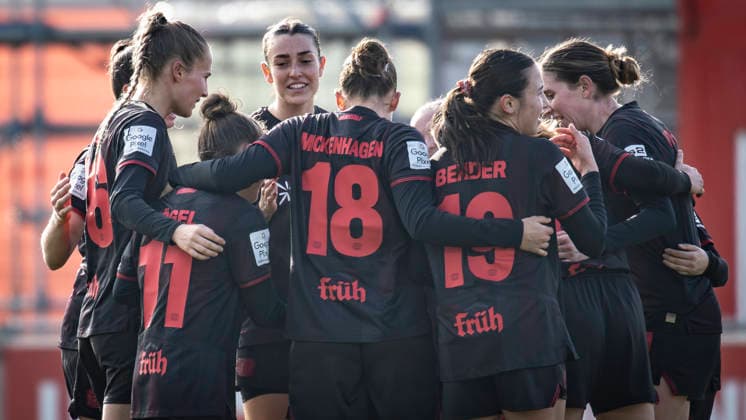 Womens Soccer Bundesliga Bayer 04 Leverkusen 1 FC Nürnberg, 31 01 2026 Goal celebration after the 4 0 by Vanessa Fudalla Bayer 04 Leverkusen, 21 Bayer 04 Leverkusen 1 FC Nürnberg on matchday 16 of the Google Pixel Womens Bundesliga on 31 01 2026 at Ulrich Haberland Stadium in Leverkusen North Rhine-Westphalia DFL REGULATIONS PROHIBIT ANY USE OF PHOTOGRAPHS AS IMAGE SEQUENCES AND OR QUASI VIDEO Copyright: xBEAUTIFULxSPORTS AxelxKohringx
