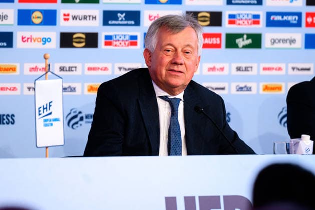 Herning Handball EM 2026 Media Day Germany EHF President Michael Wiederer Herning Jyske Bank Boxing Denmark