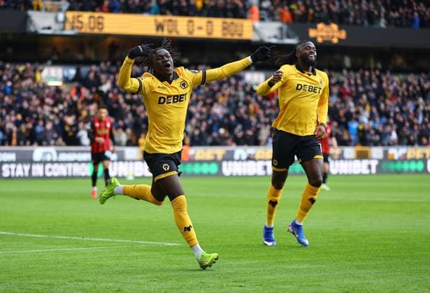 Mateus Mane of Wolverhampton Wanderers celebrates scoring the opening goal which is later disallowed by VAR Wolverhampton Wanderers v AFC Bournemouth, Premier League, Football, Molineux, Wolverhampton, UK - 31 Jan 2026Wolverhampton Molineux United Kingdom EDITORIAL USE ONLY No use with unauthorised audio, video, data, fixture lists, club league logos or live services. Online in-match use limited to 120 images, no video emulation. No use in betting, games or single club league player publications. Copyright: xMichaelxZemanek Shutterstockx 16496747c