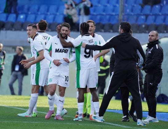 Celebrities Sassuolo s Domenico Berardi celebrates after scoring goal 0-1 during the Serie A soccer match between Pisa and Sassuolo at the Cetilar Arena Romeo Anconetani Stadium in Pisa; Center West Italy; Tuesday January 31; 2026 ; Soccer  Copyright: xAlessandroxLaxRocca LaPressex