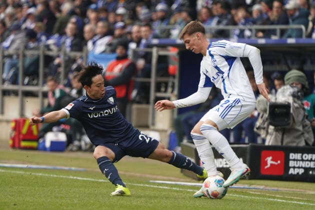 Soccer, 2 BL season 2025 2026 VFL Bochum vs FC Schalke 04 , 31 01 2026, Vonovia Ruhrstadion Bochum , Koji Miyashi VfL Bochum , Filipe Sanchez, S04
