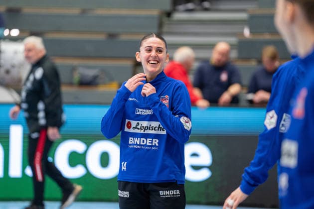 HSG Blomberg Lippe GER vs BSV Sachsen Zwickau GER , Handball, 1 Handball Bundesliga Women, 15 Matchday, 31 1 2026, Season 2025 2026, Blomberg Ona Vegue HSG Blomberg Lippe, 14 at Aufwearmen Blomberg Sporthalle an der Ulmenallee Germany
