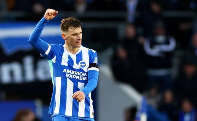 Pascal Gross of Brighton and Hove Albion celebrates scoring a goal after making the score 1-0. Brighton and Hove Albion v Everton, Premier League, Football, American Express Community Stadium, Brighton, UK - 31 Jan 2026Brighton American Express Community Stadi United Kingdom EDITORIAL USE ONLY No use with unauthorised audio, video, data, fixture lists, club league logos or live services. Online in-match use limited to 120 images, no video emulation. No use in betting, games or single club league player publications. Copyright: xJamesxMarsh Shutterstockx 16496734al