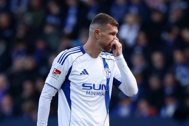 Bochum, Germany, 31 01 26, Edin Dzeko FC Schalke 04 gestures, during the Bundesliga 2 match between VfL 1848 Bochum FC Schalke 04 at the Vonovia Ruhrstadion in Bochum Photo by Joachim Bywaletz DFB DFL REGULATIONS PROHIBIT ANY USE OF PHOTOGRAPHS AS IMAGE SEQUENCES AND OR QUASI VIDEO Copyright: JoachimxBywaletz xJB-Sportfoto