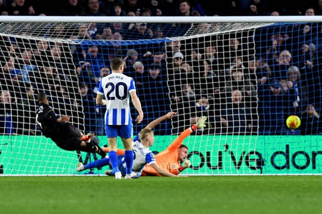 Brighton and Hove Albion v Everton, Premier League GOAL 1-1 scored by Beto Forward of Everton FC during the Premier League match between Brighton and Hove Albion and Everton at the American Express Stadium, Brighton and Hove, UK on 31 January 2026. Brighton and Hove American Express Stadium East Sussex UK Editorial use only DataCo restrictions apply See www.football-dataco.com , Copyright: xJeffxMoodx PSI-23658-0057