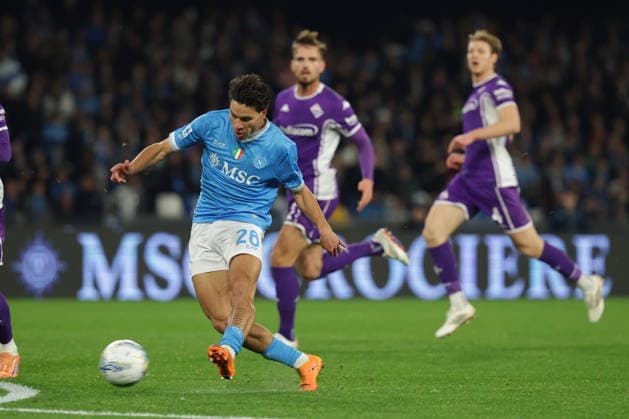 Napoli™s Antonio Vergara goal 1-0 during the Serie A soccer match between Napoli and Fiorentina at the Diego Armando Maradona Stadium in Naples, southern italy - Saturday , January 31 , 2026. - Soccer .  Copyright: xAlessandroxGarofalo LaPressex