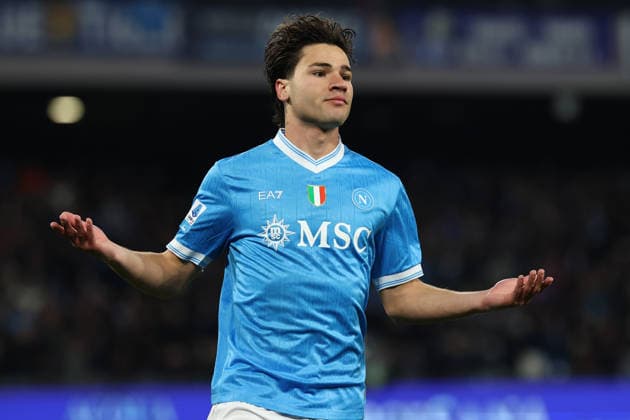 Antonio Vergara of SSC Napoli celebrates after scoring the goal of 1-0 during the Serie A 2025 2026 football match between SSC Napoli and ACF Fiorentina at Diego Armando Maradona stadium in Naples (Italy), January 31st, 2026. CesarexPurini