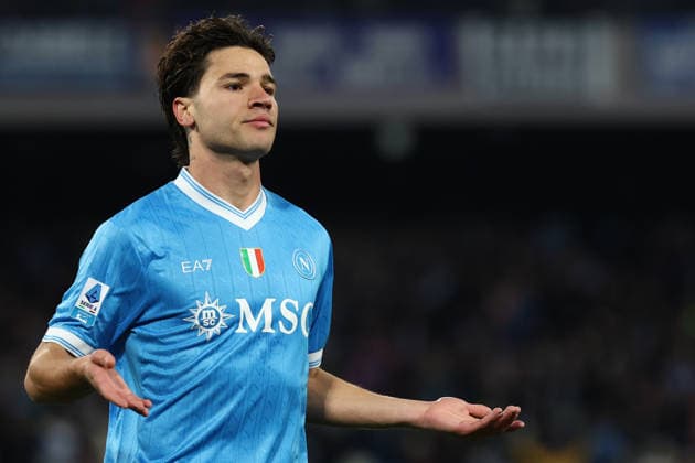 Antonio Vergara of SSC Napoli celebrates after scoring the goal of 1-0 during the Serie A 2025 2026 football match between SSC Napoli and ACF Fiorentina at Diego Armando Maradona stadium in Naples (Italy), January 31st, 2026. CesarexPurini