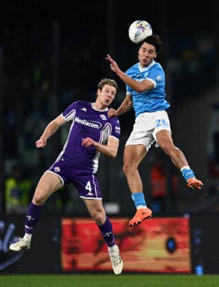 Ni Napoli 31 01 2026 - campionato di calcio serie A Napoli-Fiorentina foto Nicola Ianuale Image nella foto: Antonio Vergara-Marco Brescianini 