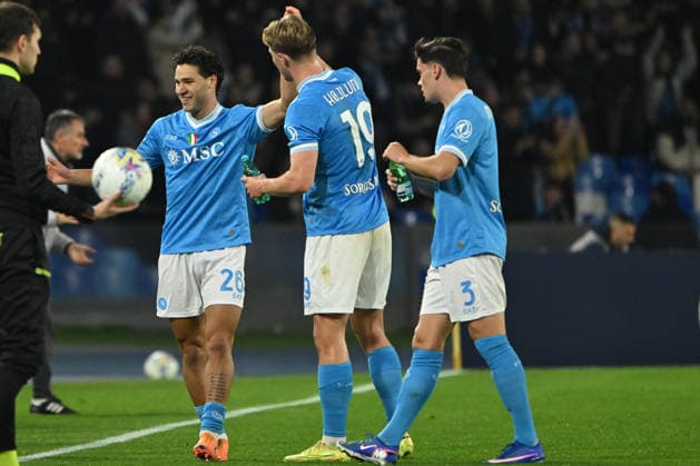 Antonio Vergara of SSC Napoli celebrates after scoring goal during Serie A Enelive match between SSC Napoli vs ACF Fiorentina:Danilo Gemito Live Photo  Copyright: xDaniloxGemito IPAxSportx xipa-agency.netx xx IPA_70800326 IPA_Agency_IPA70800326