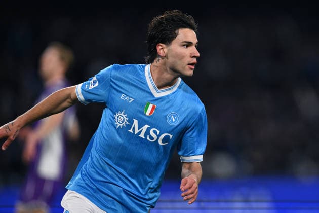 Dc Napoli 31 01 2026 - campionato di calcio serie A Napoli-Fiorentina foto Domenico Cippitelli Image nella foto: esultanza gol Antonio Vergara 