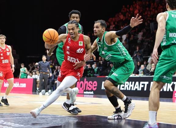 31 01 2026 Basketball Season 2025 2026 2 Bundesliga Pro A 20 Matchday Nuremberg Falcons Basketball Club NBC EPG Baskets Koblenz Sportfoto Zink DaMa xdaxmax Evan Derek Taylor 10, Nuremberg Falcons BC NBC Timothy Tim Smith 5, EPG Guardians Koblenz