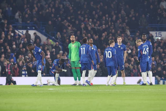 31st January 2026; Stamford Bridge, Chelsea, London, England: Premier League Football, Chelsea versus West Ham United; Chelsea starting players gather before the start of the match  KatiexChan Content restricted for UK based newspaper