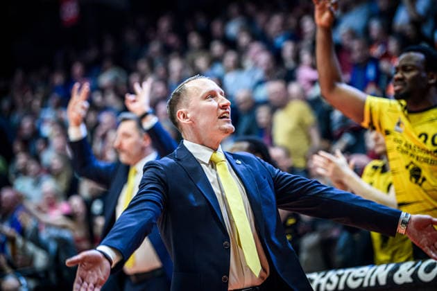 easycredit BBL Basketball Bundesliga 2025 2026 18 Matchday 31 01 2026 Science City Jena vs MHP RIESEN Ludwigsburg Coach Mikko Riipinen Lubu celebrating, Portrait Sparkassen Arena
