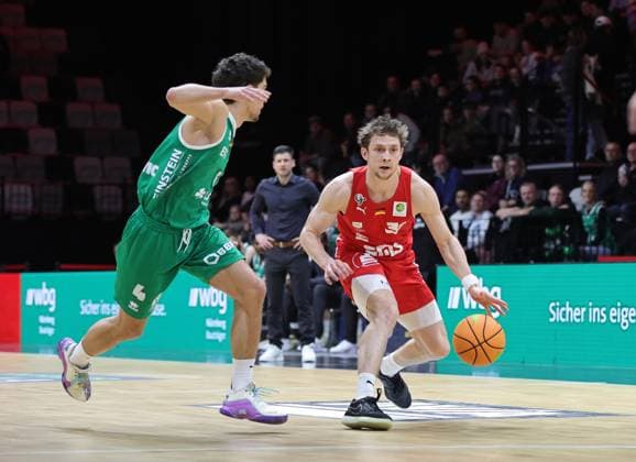 31 01 2026 Basketball Season 2025 2026 2 Bundesliga Pro A 20 Matchday Nuremberg Falcons Basketball Club NBC EPG Baskets Koblenz Sportfoto Zink DaMa xdaxmax Aleksa Kovacevic 4, EPG Guardians Koblenz Vincent John Friederici 30, Nuremberg Falcons BC NBC