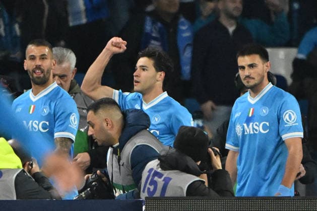 CALCIO - Serie A - SSC Napoli vs ACF Fiorentina Antonio Vergara of SSC Napoli celebrates after scoring goal during Serie A Enelive match between SSC Napoli vs ACF Fiorentina:Danilo Gemito Live Photo Naples Italy  Copyright: xIPAxSport ABACAx