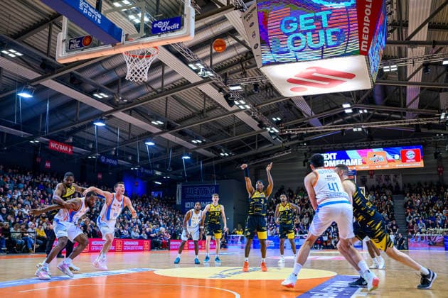 Stef, Smith Guard, MHP Riesen Ludwigsburg, 3 , Alex, Herrera Center, Science City Jena, 41 , Julis, Baumer Guard, MHP Riesen Ludwigsburg, 37 , Elijah, Hughes Forward, MHP Riesen Ludwigsburg, 7 , Keith, Braxton Forward, Science City Jena, 13 GER, Science City Jena vs MHP Riesen Ludwigsburg, easyCredit Basketball Bundesliga, Matchday 18, Season 2025 2026, 31 01 2026 GER, Science City Jena vs MHP Riesen Ludwigsburg, easyCredit Basketball Bundesliga, Matchday 18, Season 2025 2026, 31 01 2026 Jena Copyright: xEibner-Pressefoto MartinxHerbstx EP_MHT