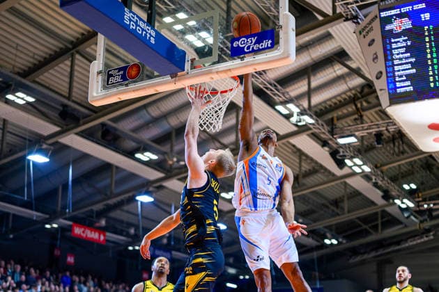 Toms, Skuja Guard, MHP Riesen Ludwigsburg, 5 , Chris, Carter Guard, Science City Jena, 5 , Gavin, Schilling Center, MHP Riesen Ludwigsburg, 34 , Elijah, Hughes Forward, MHP Riesen Ludwigsburg, 7 GER, Science City Jena vs MHP Riesen Ludwigsburg, easyCredit Basketball Bundesliga, Matchday 18, Season 2025 2026, 31 01 2026 GER, Science City Jena vs MHP Riesen Ludwigsburg, easyCredit Basketball Bundesliga, Matchday 18, Season 2025 2026, 31 01 2026 Jena Copyright: xEibner-Pressefoto MartinxHerbstx EP_MHT