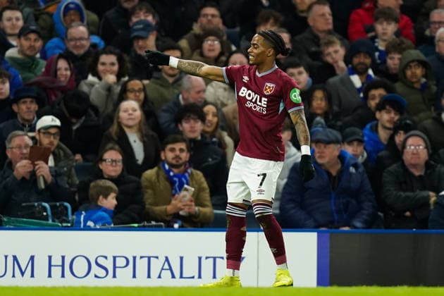 Chelsea v West Ham United, Premier League Crysencio Summerville of West Ham United celebrating his goal to make it 0-2 during the Chelsea v West Ham United Premier League match at Stamford Bridge, London, England on 31 January 2026 Credit: Dylan Hepworth Every Second Media Editorial use only. All images are copyright Every Second Media Limited. No images may be reproduced without prior permission. All rights reserved. Premier League and Football League images are subject to licensing agreements with Football DataCo Limited. see https: www.football-dataco.com Copyright: xIMAGO EveryxSecondxMediax ESM-1782-0047 DylanxHepworthx xEveryxSecondxMediax