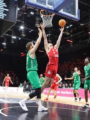 31 01 2026 Basketball Season 2025 2026 2 Bundesliga Pro A 20 Matchday Nuremberg Falcons Basketball Club NBC EPG Baskets Koblenz Sportfoto Zink DaMa xdaxmax Marko Bacak 13, EPG Guardians Koblenz Tom Stoiber 28, Nuremberg Falcons BC NBC