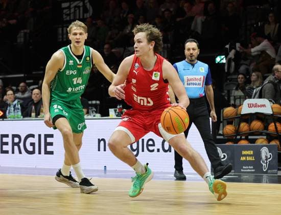31 01 2026 Basketball Season 2025 2026 2 Bundesliga Pro A 20 Matchday Nuremberg Falcons Basketball Club NBC EPG Baskets Koblenz Sportfoto Zink DaMa xdaxmax Jannis Sonnefeld 14, EPG Guardians Koblenz Cartee Dean Whitt 2, Nuremberg Falcons BC NBC