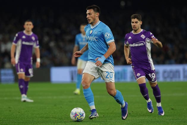 Napoli™s Eljif Elmas during the Serie A soccer match between Napoli and Fiorentina at the Diego Armando Maradona Stadium in Naples, southern italy - Saturday , January 31 , 2026. - Soccer .  Copyright: xAlessandroxGarofalo LaPressex