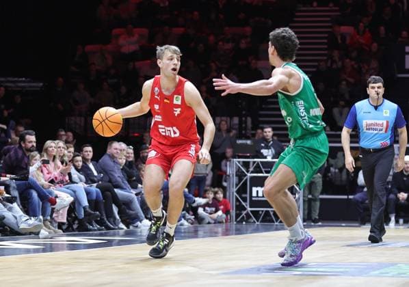 31 01 2026 Basketball Season 2025 2026 2 Bundesliga Pro A 20 Matchday Nuremberg Falcons Basketball Club NBC EPG Baskets Koblenz Sportfoto Zink DaMa xdaxmax Christian Feneberg 7, Nuremberg Falcons BC NBC Aleksa Kovacevic 4, EPG Guardians Koblenz