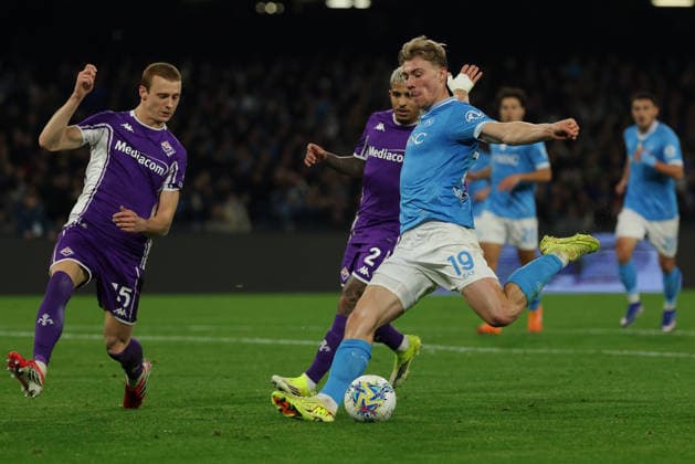 Napoli™s Rasmus Hojlund during the Serie A soccer match between Napoli and Fiorentina at the Diego Armando Maradona Stadium in Naples, southern italy - Saturday , January 31 , 2026. - Soccer .  Copyright: xAlessandroxGarofalo LaPressex