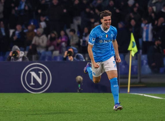 Serie A football match - Napoli vs. Fiorentina 2025 26 Goal the Miguel Gutierrez of SSC Napoli During the football match on January 31, 2026, valid for the Italian Serie A - 2025 26 championship in Naples at the Diego Armando Maradona Stadium between SSC Napoli and AC Fiorentina. Pictured: NAPOLI stadio Diego Armando Maradona CAMPANIA ITALIA Copyright: xFABIOxSASSOxFabioxSassox Napoli Fiorentina2026_01_31Fabio Sasso6567