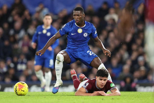 Chelsea v West Ham 28th January 2026, London - Premier League Football - Chelsea v West Ham United - Moises Caicedo of Chelsea and Mateus Fernandes of West Ham United - Photo: Charlotte Wilson Offside. London UK  Copyright: xCharlottexWilsonx xOffsidexOffside