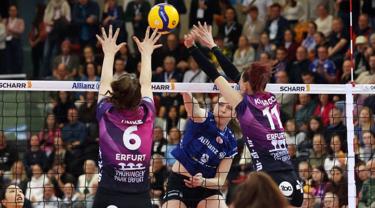 31 01 2026, Germany, Stuttgart Volleyball Allianz MTV Stuttgart vs Schwarz Weiß Erfurt, Eleanor Joyce Holthaus Stuttgart, Center