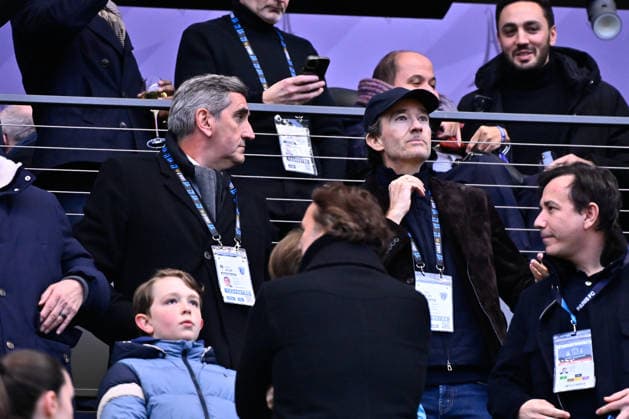 FOOTBALL : Paris FC vs Marseille - Ligue 1 - 31 01 2026 Jean Marc GALLOT ( general director PFC ) and Antoine Arnault ( owner PFC ) attend the Ligue 1 match between Paris FC and Olympique de Marseille at Stade Jean Bouin on January 31, 2026 in Paris, France. ( Photo by Federico Pestellini PsnewZ ) - ParisFrance  Copyright: xFedericoxPestellinix