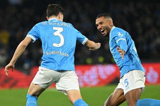 CALCIO - Serie A - SSC Napoli vs ACF Fiorentina Miguel Gutierrez celebrates after scoring goal during Serie A Enelive match between SSC Napoli vs ACF Fiorentina:Danilo Gemito Live Photo Naples Italy  Copyright: xIPAxSport ABACAx