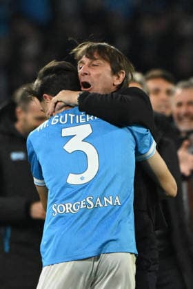CALCIO - Serie A - SSC Napoli vs ACF Fiorentina Miguel Gutierrez celebrates after scoring goal during Serie A Enelive match between SSC Napoli vs ACF Fiorentina:Danilo Gemito Live Photo Naples Italy  Copyright: xIPAxSport ABACAx