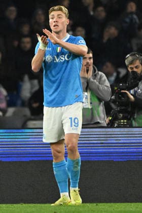 CALCIO - Serie A - SSC Napoli vs ACF Fiorentina Rasmus Hojlund of SSC Napoli gestures during Serie A Enelive match between SSC Napoli vs ACF Fiorentina:Danilo Gemito Live Photo Naples Italy  Copyright: xIPAxSport ABACAx
