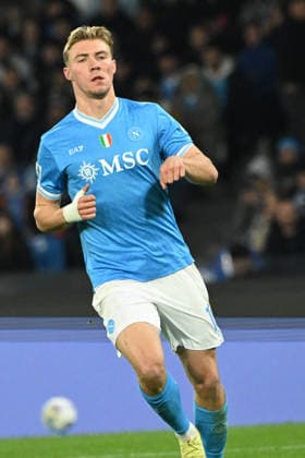 CALCIO - Serie A - SSC Napoli vs ACF Fiorentina Rasmus Hojlund of SSC Napoli looks during Serie A Enelive match between SSC Napoli vs ACF Fiorentina:Danilo Gemito Live Photo Naples Italy  Copyright: xIPAxSport ABACAx
