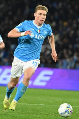 CALCIO - Serie A - SSC Napoli vs ACF Fiorentina Rasmus Hojlund of SSC Napoli in action during Serie A Enelive match between SSC Napoli vs ACF Fiorentina:Danilo Gemito Live Photo Naples Italy  Copyright: xIPAxSport ABACAx