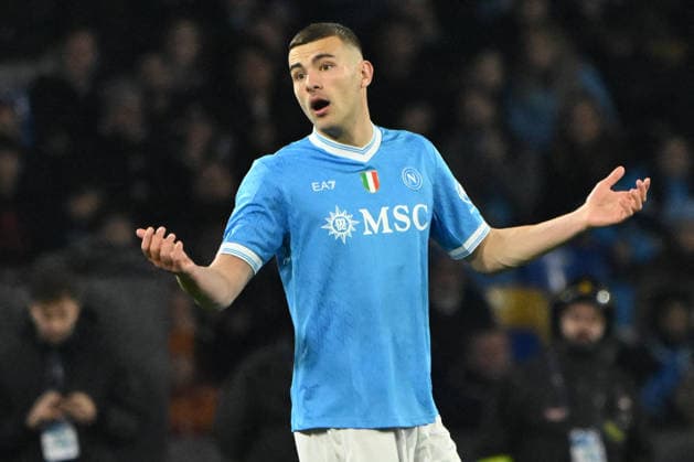 CALCIO - Serie A - SSC Napoli vs ACF Fiorentina Alessandro Buongiorno of SSC Napoli Gestures during Serie A Enelive match between SSC Napoli vs ACF Fiorentina:Danilo Gemito Live Photo Naples Italy  Copyright: xIPAxSport ABACAx